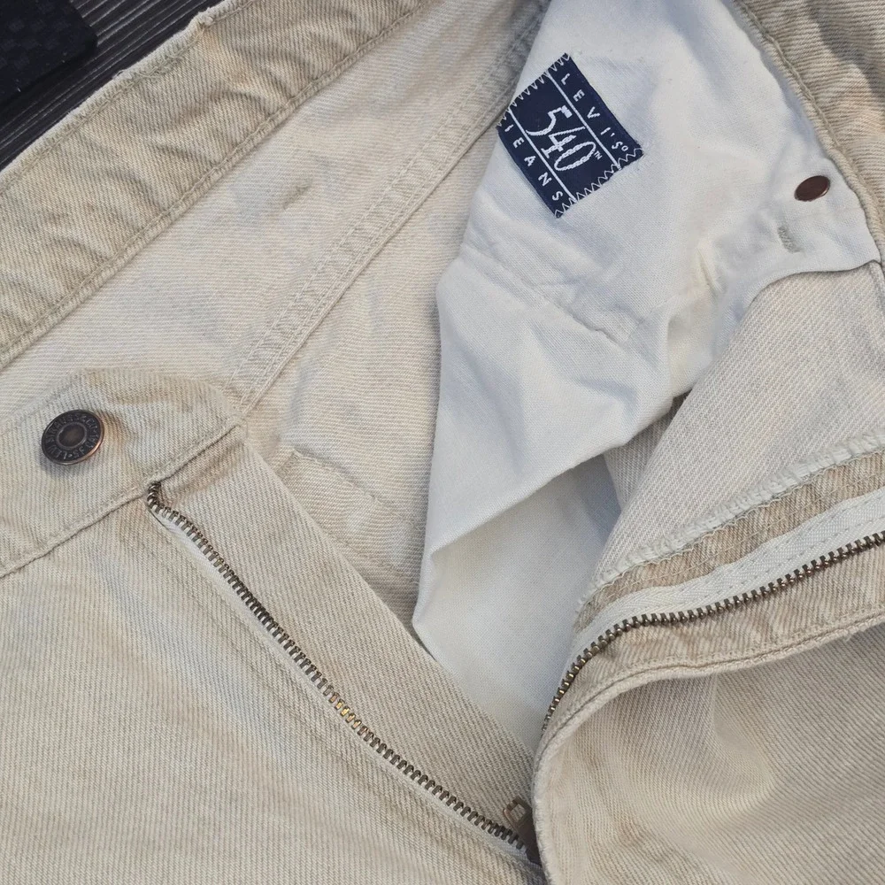 Vintage‎ 1991 Levis 540 Relaxed Fit Jeans Tan Khaki Denim Made in USA Mens 38x32